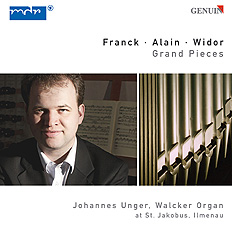 CD album cover 'Franck – Alain – Widor' (GEN 86073) with Johannes Unger
