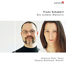 CD album cover 'Franz Schubert: Die schöne Müllerin, Op. 25' (GEN 88117 ) with Andreas Post, Tatjana Dravenau