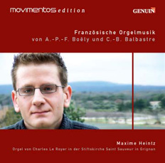 CD album cover 'French Organ Music' (GEN 89140) with Maxime Heintz