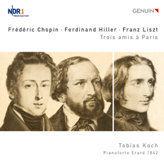 CD album cover 'Frédéric Chopin, Ferdinand Hiller, Franz Liszt' (GEN 12255) with Tobias Koch