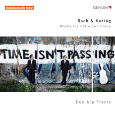 CD album cover 'Bach & Kurtg' (GEN 12256) with Julian Arp, Caspar Frantz
