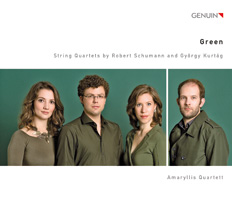 CD album cover 'Green' (GEN 13290) with Amaryllis Quartett