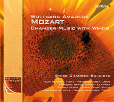 CD album cover 'Wolfgang Amadeus Mozart' (GEN 14319) with Swiss Chamber Soloists, Felix Renggli, Heinz Holliger ...