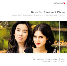 CD album cover 'Duos for Oboe and Piano' (GEN 16407) with Katherine Needleman, Jennifer Lim