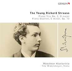 CD album cover 'The Young Richard Strauss' (GEN 18496) with Münchner Klaviertrio, Tilo Widenmeyer