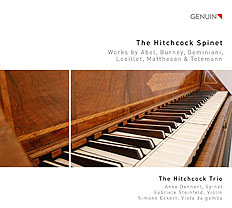 CD album cover 'The Hitchcock Spinet' (GEN 20696) with The Hitchcock Trio, Anke Dennert, Gabriele Steinfeld ...