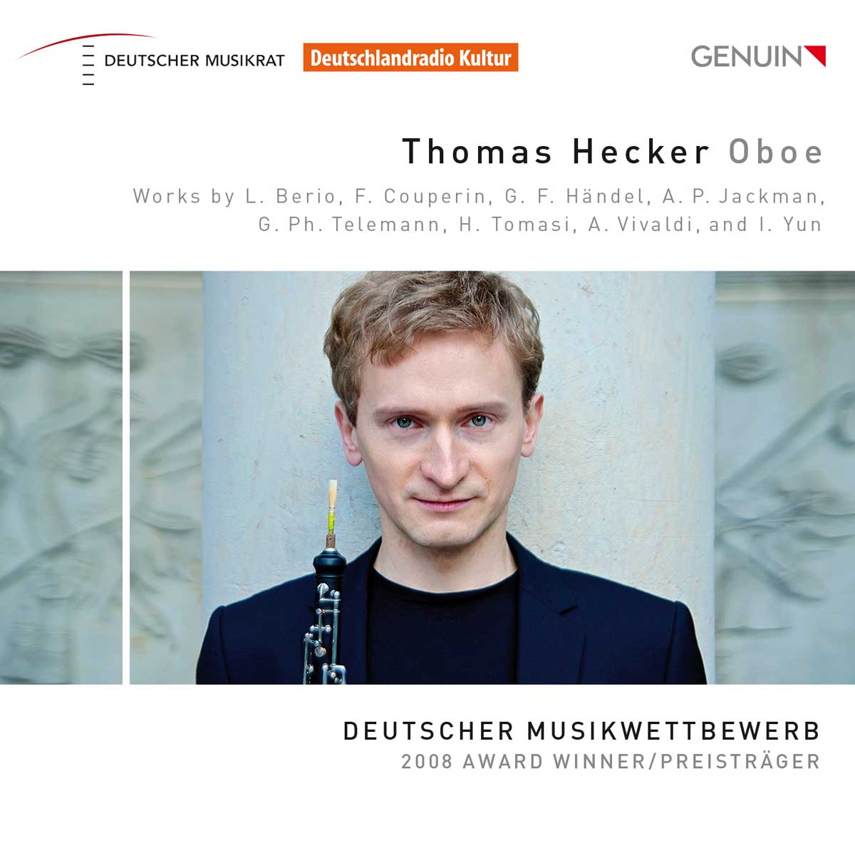 CD album cover 'Thomas Hecker, Oboe' (GEN 15345) with Thomas Hecker, Aleke Alpermann, Michael von Schönermark ...