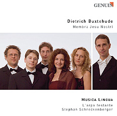 CD album cover 'Dietrich Buxtehude: Membra Jesu Nostri' (GEN 04048) with Musica Lingua, L´arpa festante ...