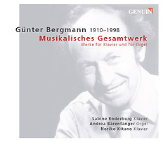 Günter Bergmann: Musikalisches Gesamtwerk CD album cover 'Günter Bergmann: Musikalisches Gesamtwerk' (GEN 03011) with Sabine Roderburg, Andrea Bärenfänger ...