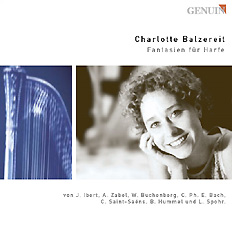 Fantasien für Harfe CD album cover 'Fantasien für Harfe' (GEN 03025) with Charlotte Balzereit