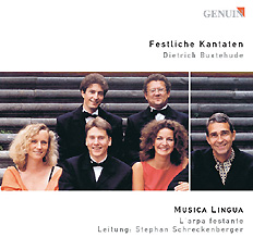 Dietrich Buxtehude: Festliche Kantaten CD album cover 'Dietrich Buxtehude: Festliche Kantaten' (GMP 020403-1) with Musica Lingua, Stephan Schreckenberger