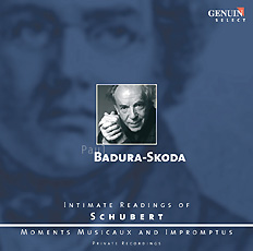 CD album cover 'Intimate Readings of Schubert' (GEN 86055) with Paul Badura-Skoda