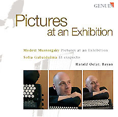 CD album cover 'Pictures at an Exhibition' (GEN 87523) with Harald Oeler