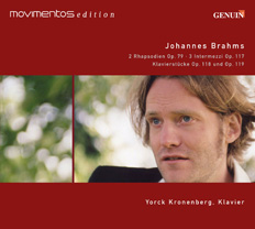 CD album cover 'Klavierwerke von Johannes Brahms' (GEN 88123) with Yorck Kronenberg