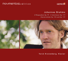 Klavierwerke von Johannes Brahms CD album cover 'Klavierwerke von Johannes Brahms' (GEN 88123) with Yorck Kronenberg
