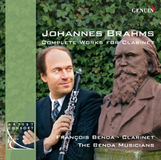 Johannes Brahms CD album cover 'Johannes Brahms' (GEN 88127) with François Benda, The Benda Musicians