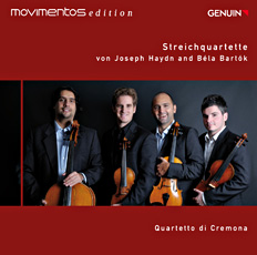 Streichquartette von Joseph Haydn und Béla Bartók CD album cover 'Streichquartette von Joseph Haydn und Béla Bartók' (GEN 10172 ) with Quartetto di Cremona