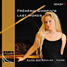 CD album cover 'Fr�d�ric Chopin's Last words' (GEN 10190) with Elina Gotsouliak