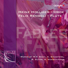 CD album cover 'Fables' (GEN 11211) with Felix Renggli, Heinz Holliger