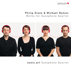 Philip Glass & Michael Nyman CD album cover 'Philip Glass & Michael Nyman' (GEN 11222) with sonic.art