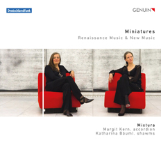 CD album cover 'Miniatures' (GEN 11219) with Katharina Bäuml, Margit Kern