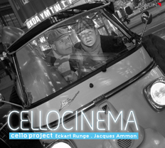 CD album cover 'CelloCinema' (GEN 12220) with cello project - Eckart Runge, Jacques Ammon