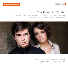 CD album cover 'The Romantic Oboist' (GEN 12254) with Ramón Ortega Quero, Kateryna Titova