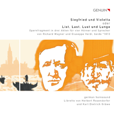 CD album cover 'Siegfried und Violetta oder List, Last, Lust und Lunge' (2 CDs GEN 13264) with german hornsound ...