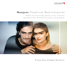 CD album cover 'Masques' (GEN 14295) with Chipak-Kushnir Piano Duo