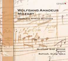CD album cover 'Wolfgang Amadeus Mozart' (GEN 13275) with Quatuor Sine Nomine, Rapha�l Oleg