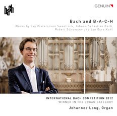 CD album cover 'Bach und B-A-C-H' (GEN 14324) with Johannes Lang