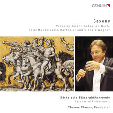 Saxony CD album cover 'Saxony' (GEN 15333) with Sächsische Bläserphilharmonie, Thomas Clamor