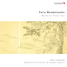 Felix Mendelssohn CD album cover 'Felix Mendelssohn ' (GEN 15359) with Duo Lontano, Babette Hierholzer, Jürgen Appell