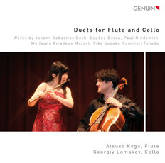 CD album cover 'Duets for Flute and Cello' (GEN 15348) with Atsuko Koga, Georgiy Lomakov