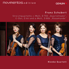 CD album cover 'Franz Schubert' (GEN 15360) with Klenke Quartett
