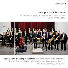 CD album cover 'Images and Mirrors' (GEN 16419) with Sächsische Bläserphilharmonie, Peter Bruns, clair-obscur ...