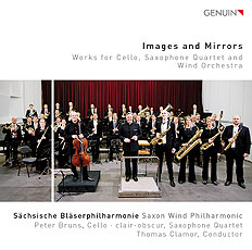 Images and Mirrors CD album cover 'Images and Mirrors' (GEN 16419) with Sächsische Bläserphilharmonie, Peter Bruns, clair-obscur ...