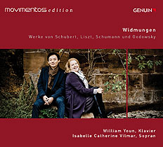 CD album cover 'Widmungen' (GEN 16416) with William Youn, Isabelle Catherine Vilmar