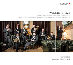 Wald.Horn.Lied CD album cover 'Wald.Horn.Lied' (GEN 16434) with amarcord, german hornsound