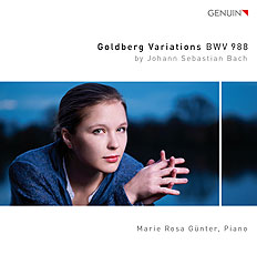 CD album cover 'Goldberg-Variationen BWV 988' (GEN 16435) with Marie Rosa Günter