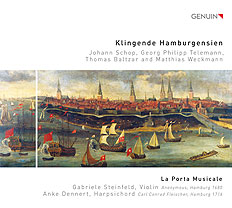 CD album cover 'Klingende Hamburgensien' (GEN 17462) with La Porta Musicale, Gabriele Steinfeld, Anke Dennert
