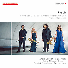 CD album cover 'Rasch' (GEN 17466) with Arcis Saxophon Quartett, Gast/guest:, Erika Mikami, Patrick Stapleton