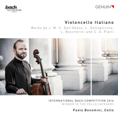 CD album cover 'Violoncello Italiano' (GEN 17468) with Paolo Bonomini, Gast/guest:, Magdalena Bojanowicz, Naoko Sonoda