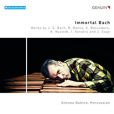 CD album cover 'Immortal Bach ' (GEN 17479) with Simone Rubino, ESEGESI Percussion Quartet