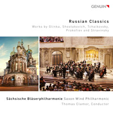 CD album cover 'Russian Classics' (GEN 17480) with Sächsische Bläserphilharmonie, Thomas Clamor