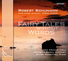 CD album cover 'Fairy Tales Without Words' (GEN 17485) with J�rg D�hler, Fran�ois Benda, Gilles Vonsattel