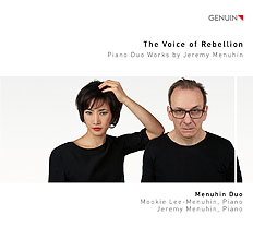 CD album cover 'The Voice of Rebellion' (GEN 18610) with Jeremy Menuhin, Mookie Lee-Menuhin, Menuhin Duo