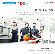 CD album cover 'Johannes Brahms' (GEN 20704) with Aris Quartett, Thorsten Johanns