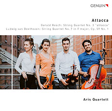 CD album cover 'Attacca' (GEN 21736) with Aris Quartett