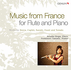 CD album cover 'Music from France for Flute and  Piano' (GEN 22559) with Atsuko Koga, Fuminori  Tanada